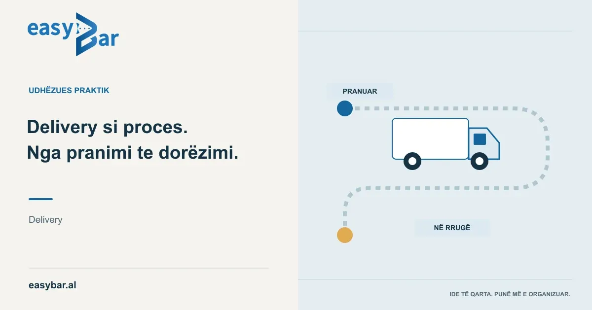 Rrugë porosie nga restoranti te paketa dhe dorëzimi te klienti.